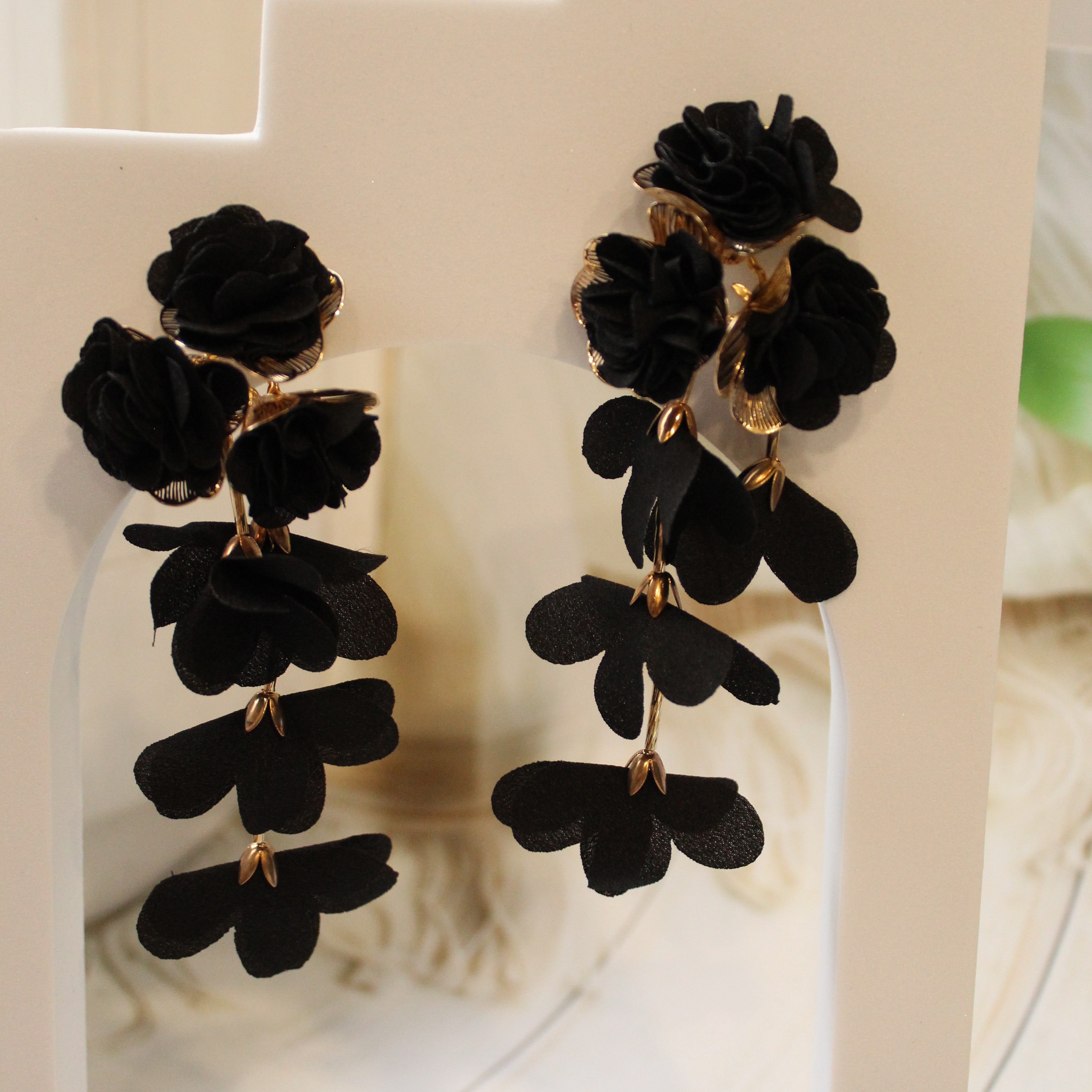 Black Fabric earrings