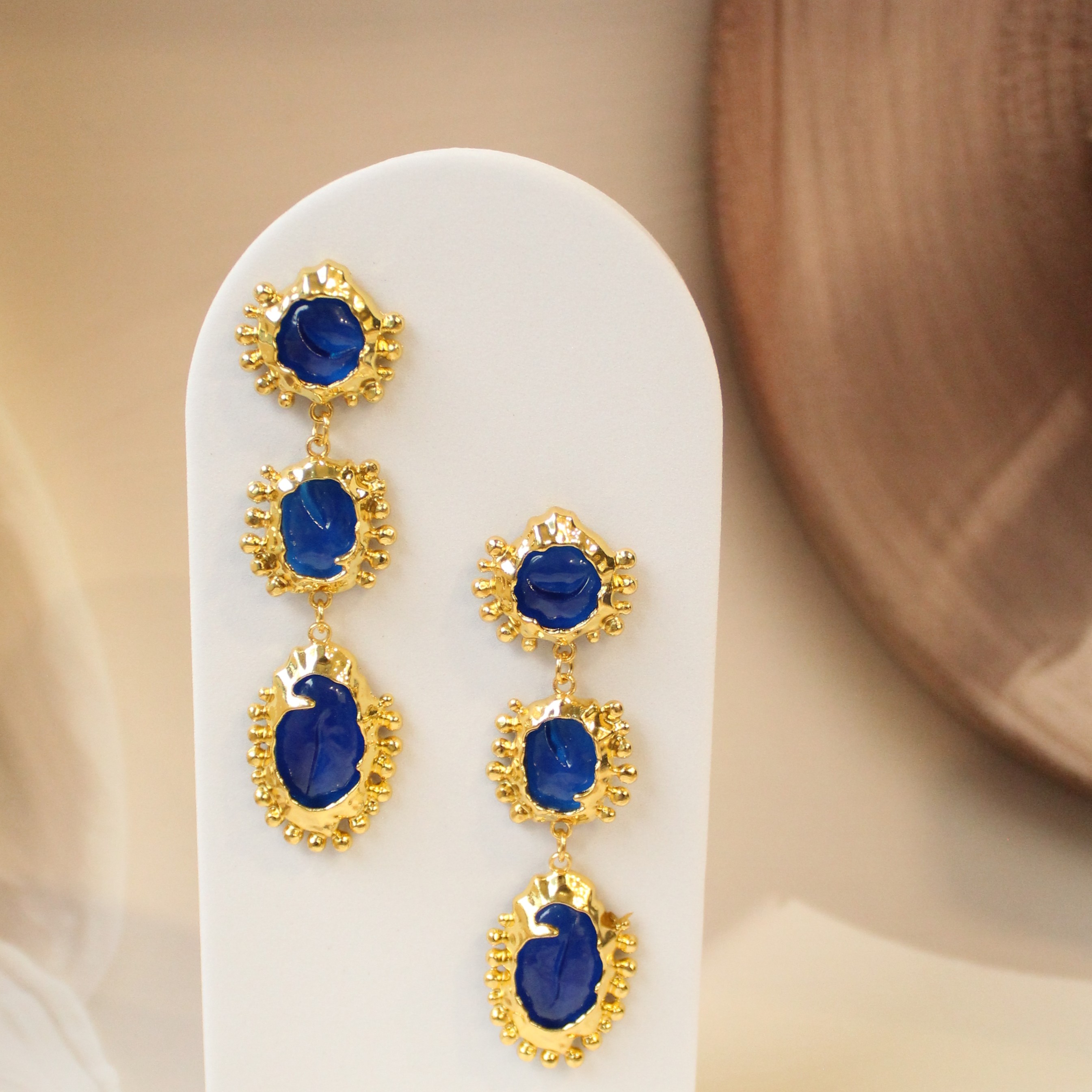 navy glow earrings