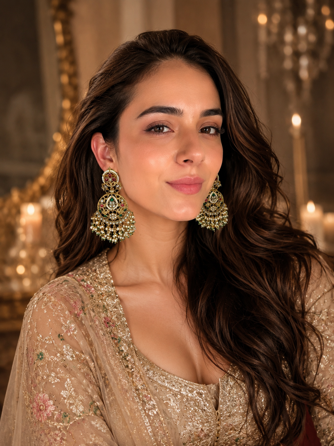 Meenakari bridal chandbali