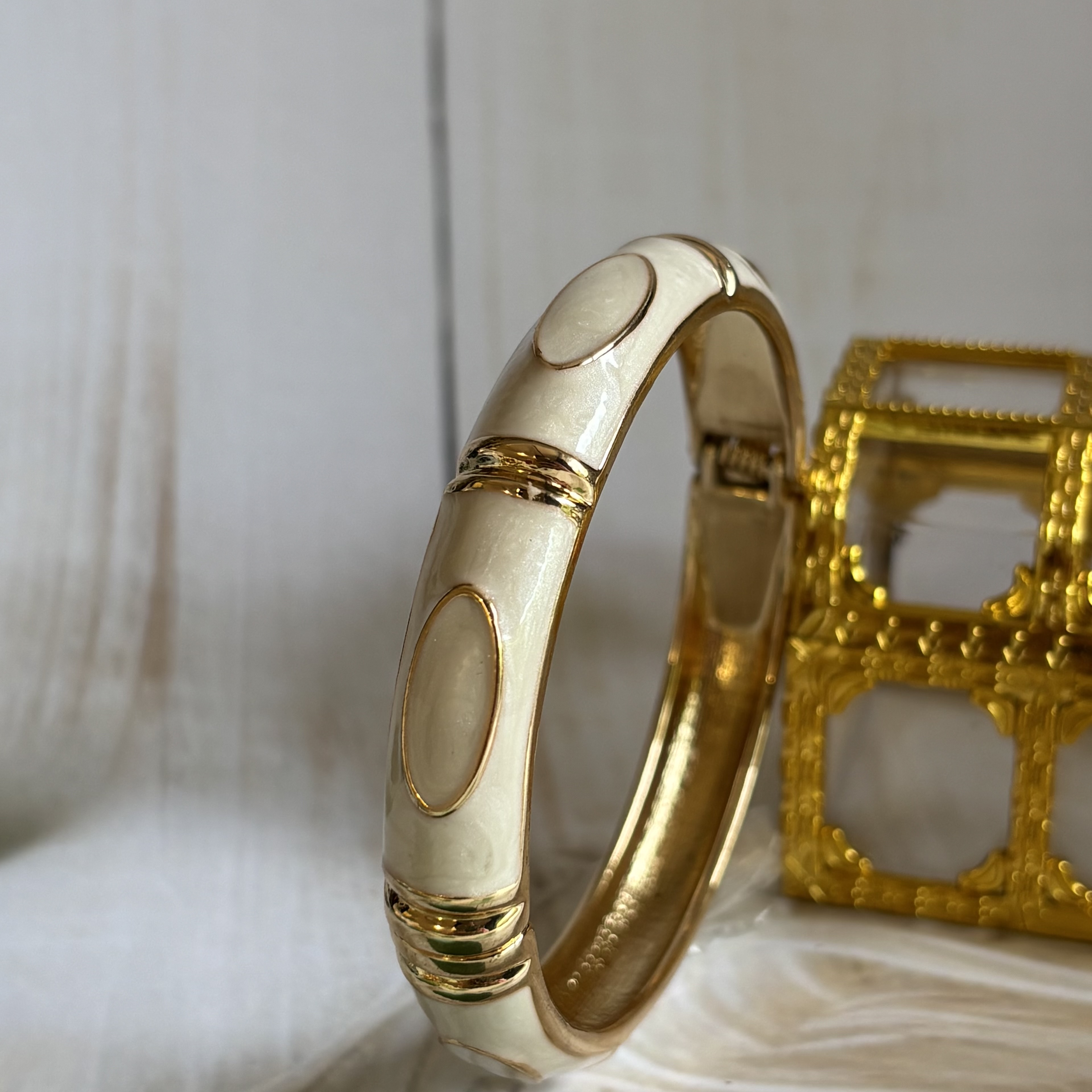 white enamal bangle
