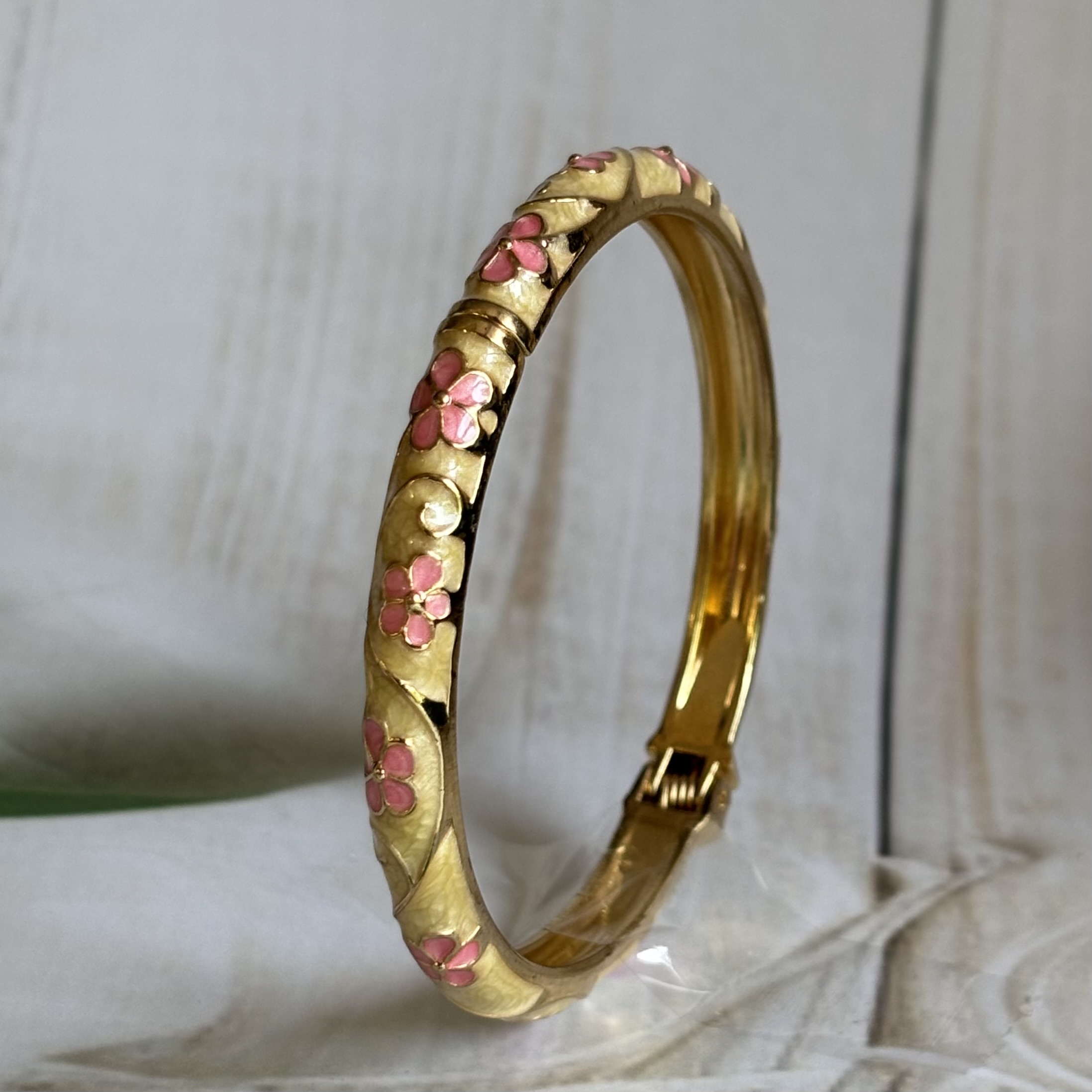 Cream enamel bangle