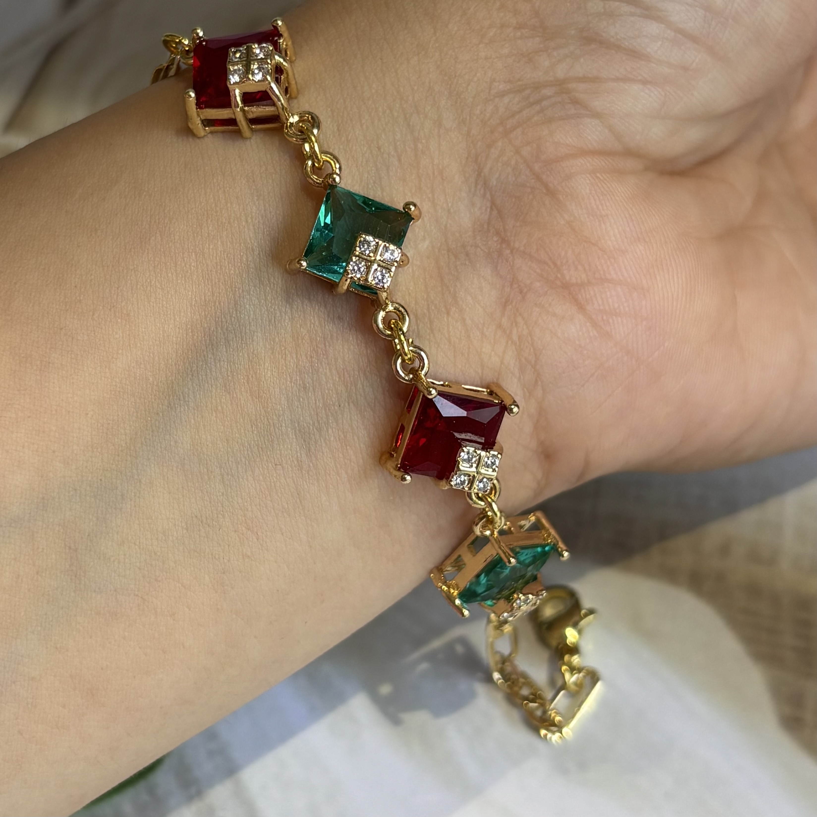 blueand red bracelet