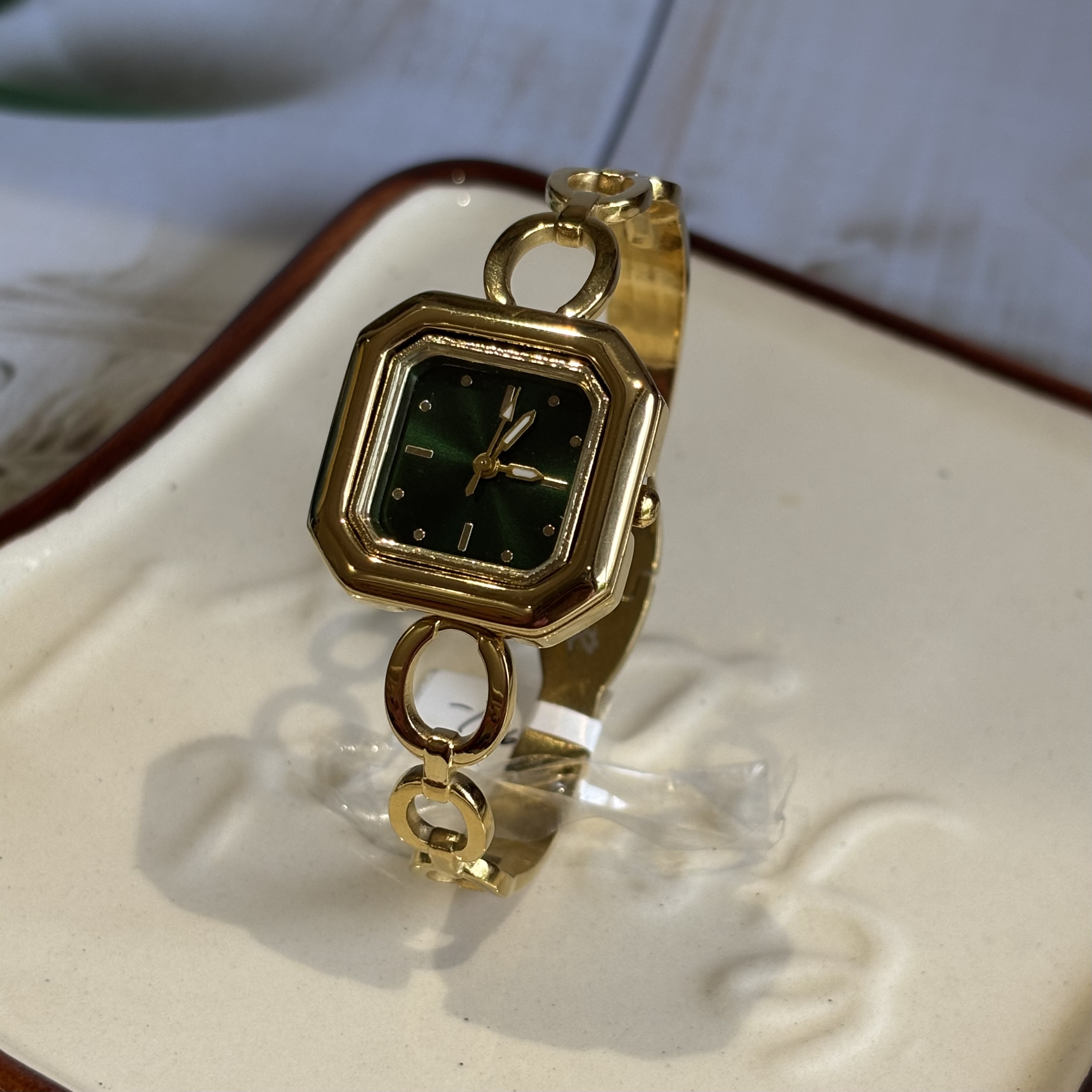adjustable bangle watch - green