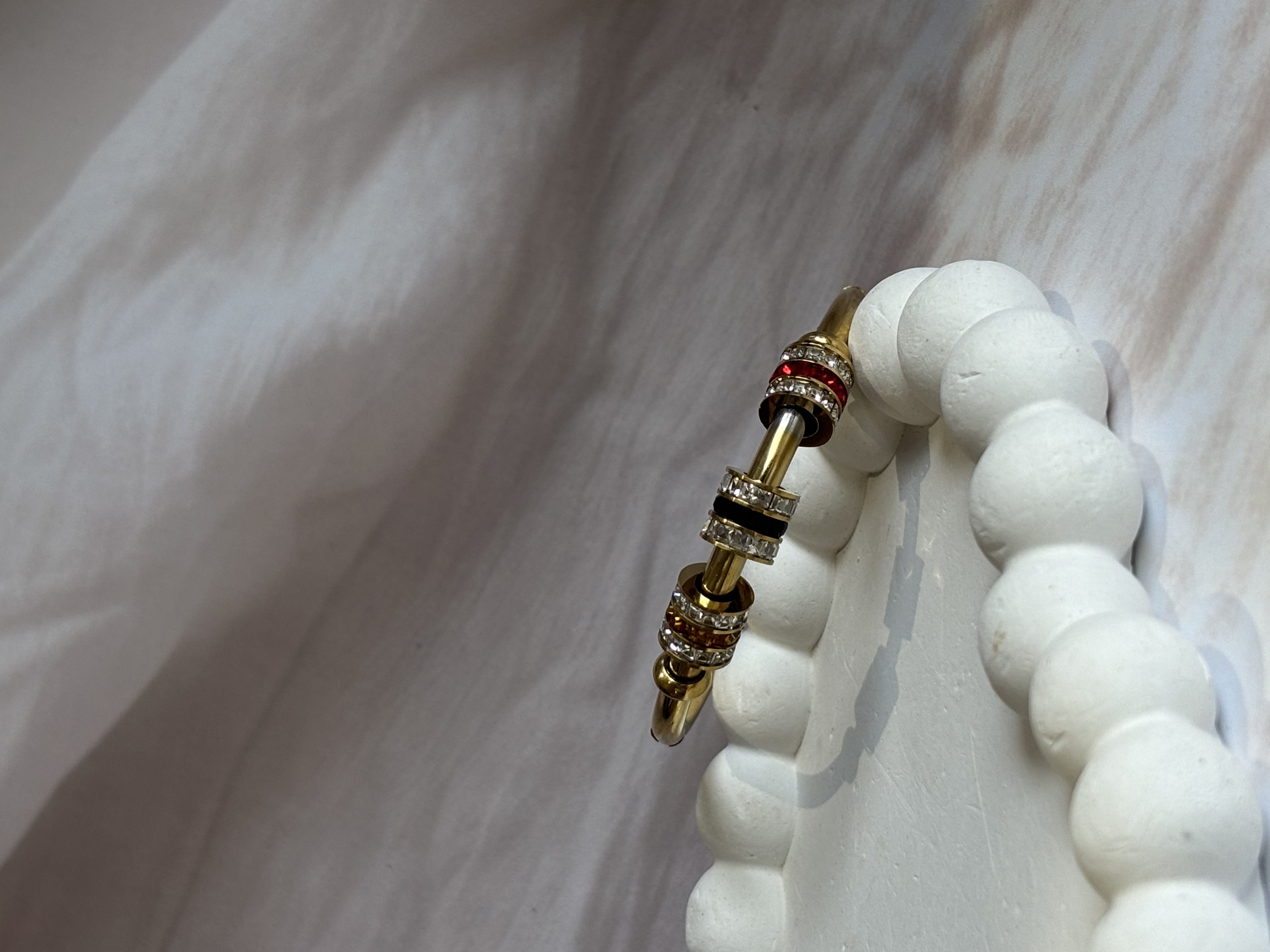 tri color rings zircon bracelet