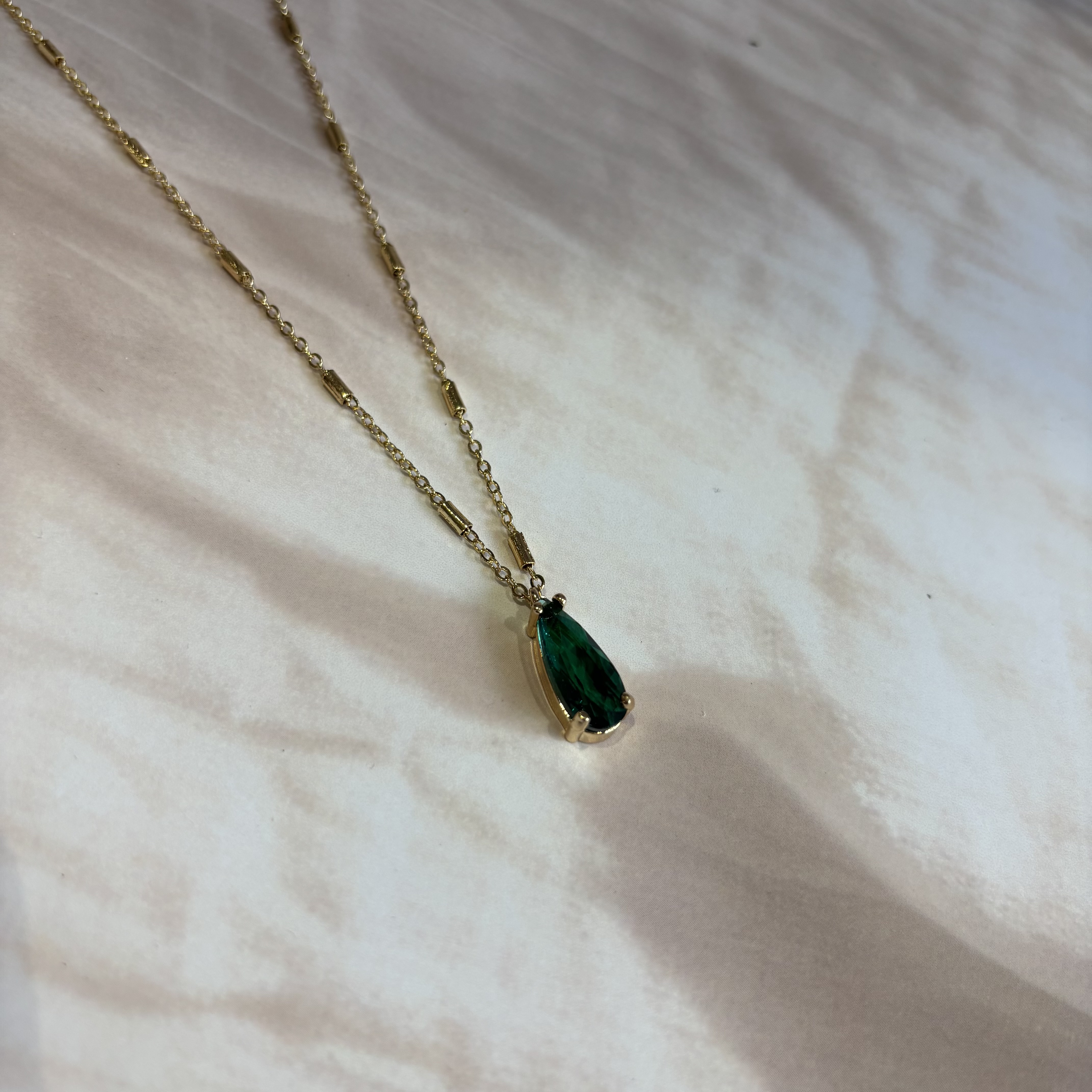 Emerald drop pendant
