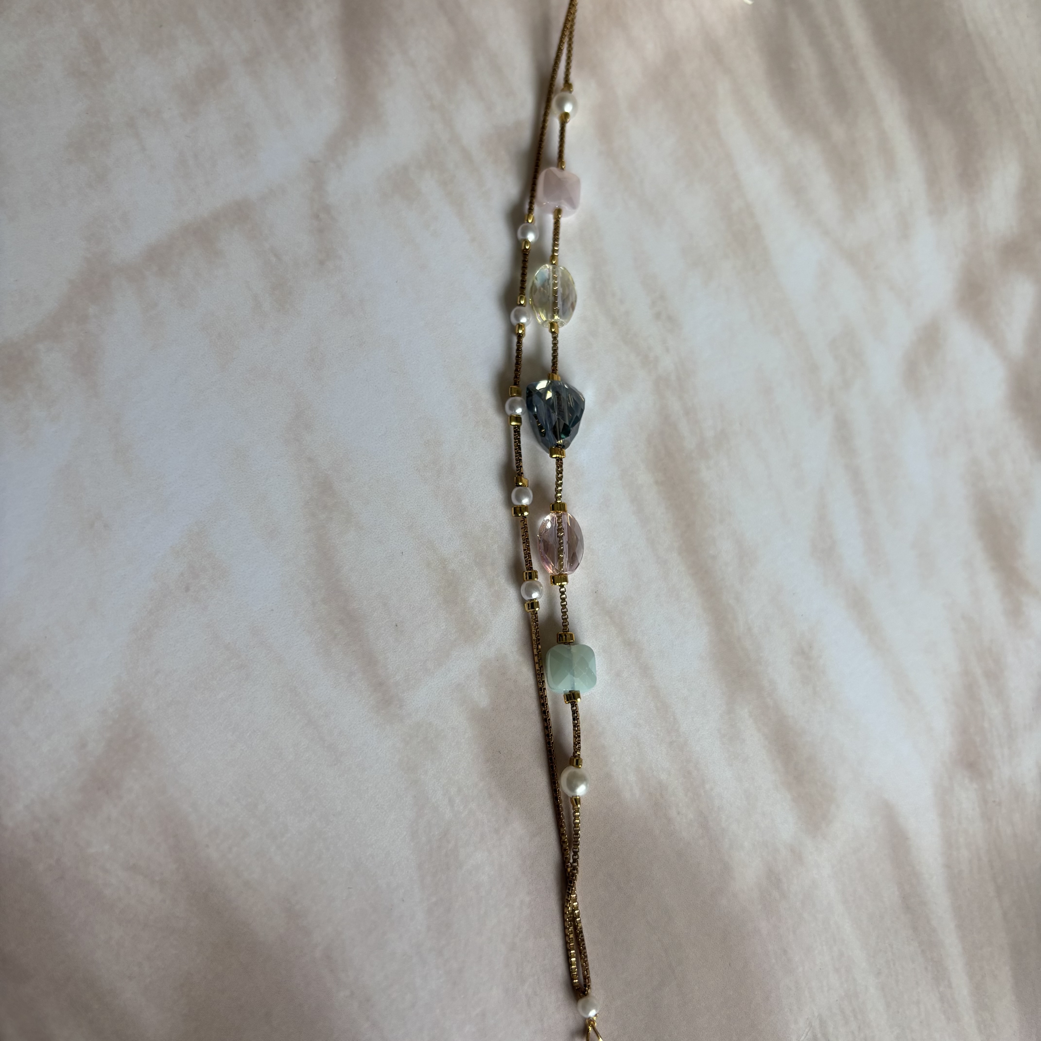 Pastel crystal with pearls bracelet