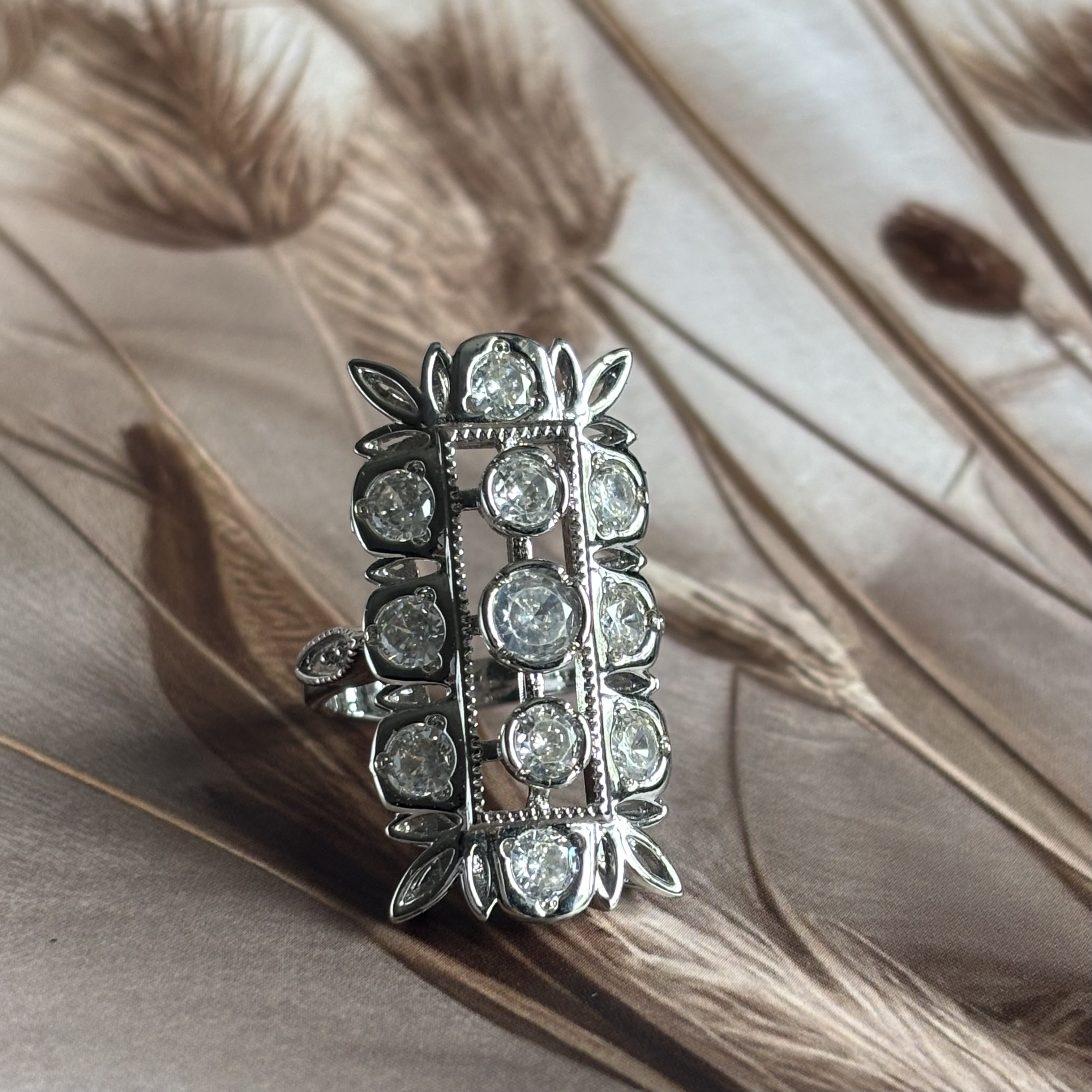 Silver AD cocktail ring