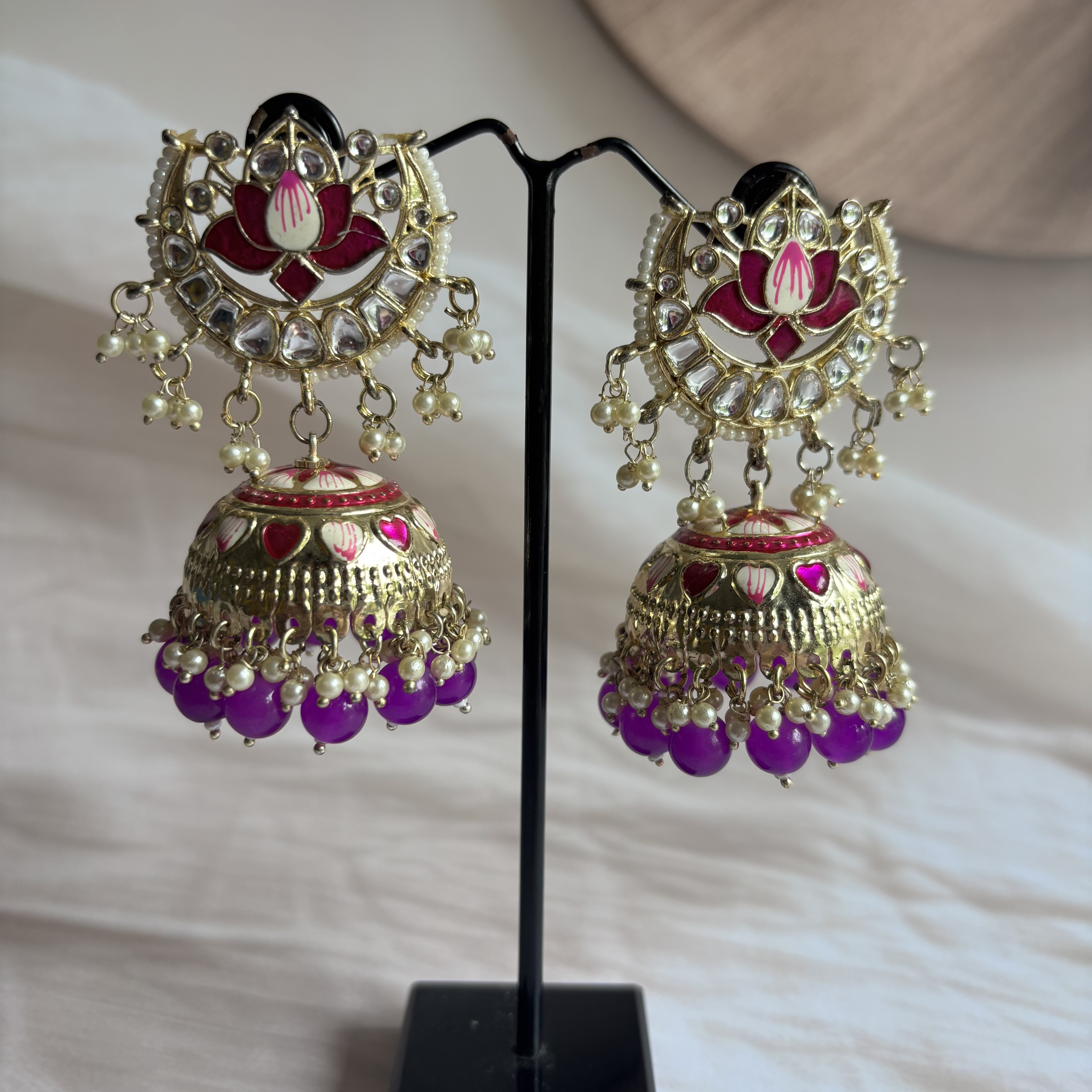 Purple jhumka