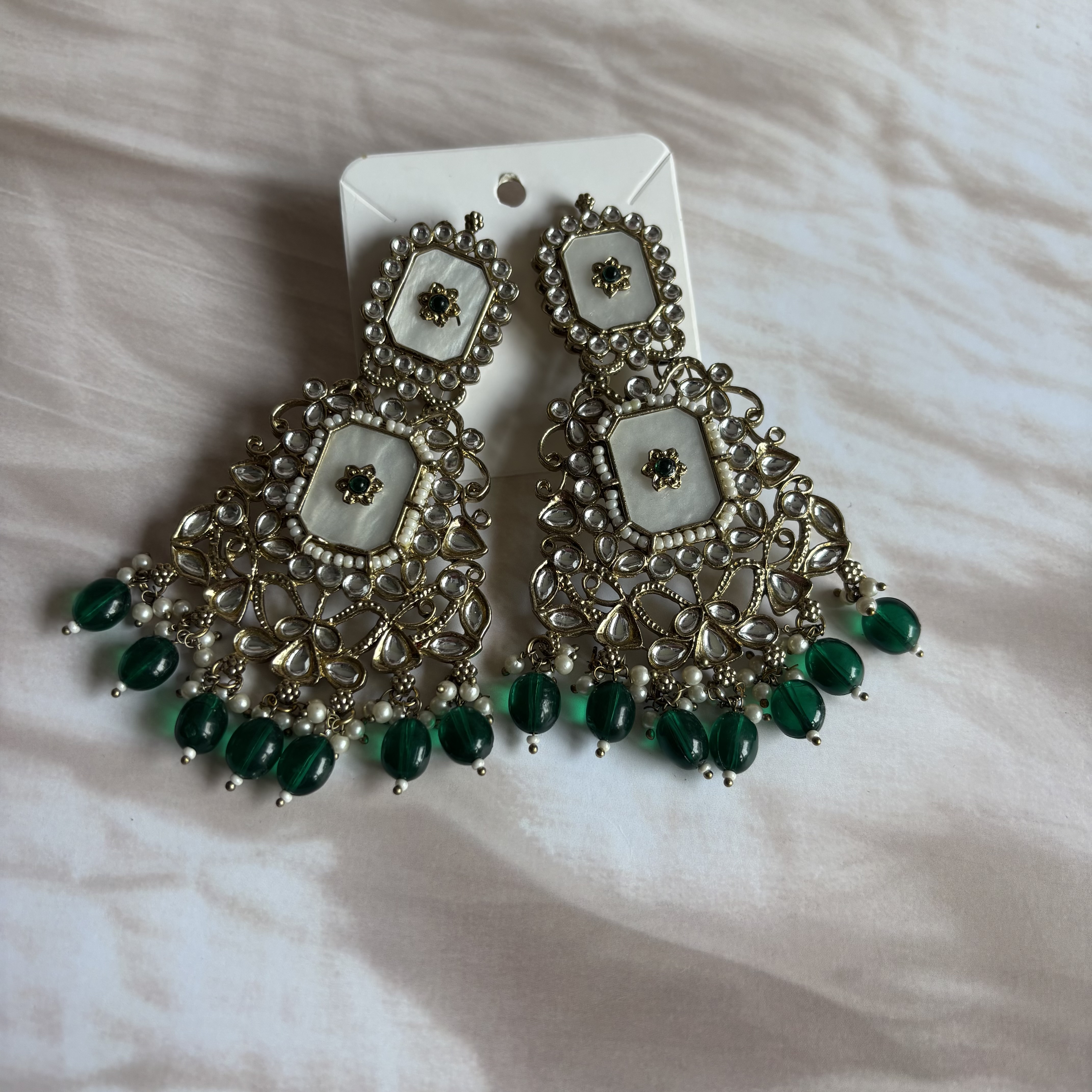 Green mitali earrings