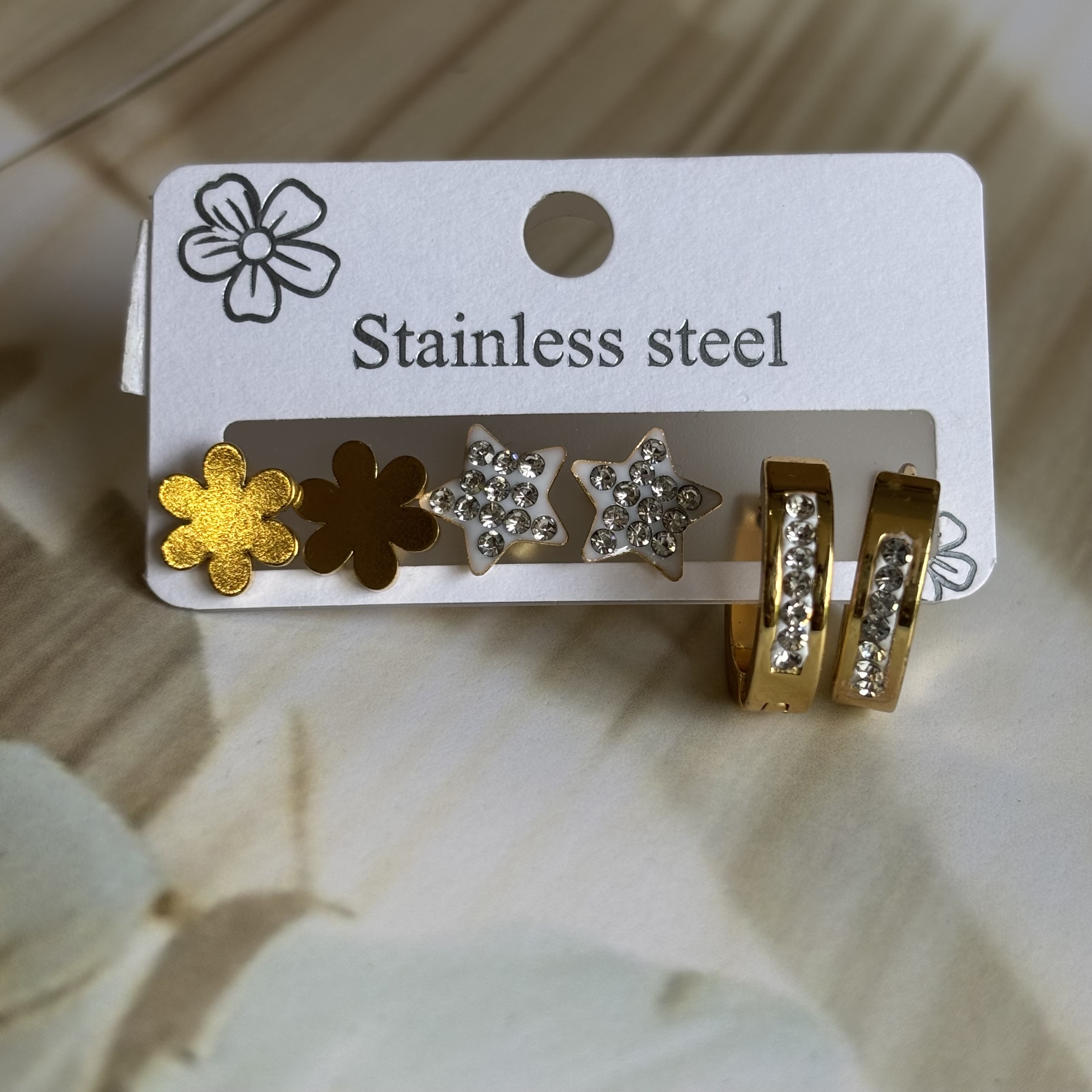Set of three earrings