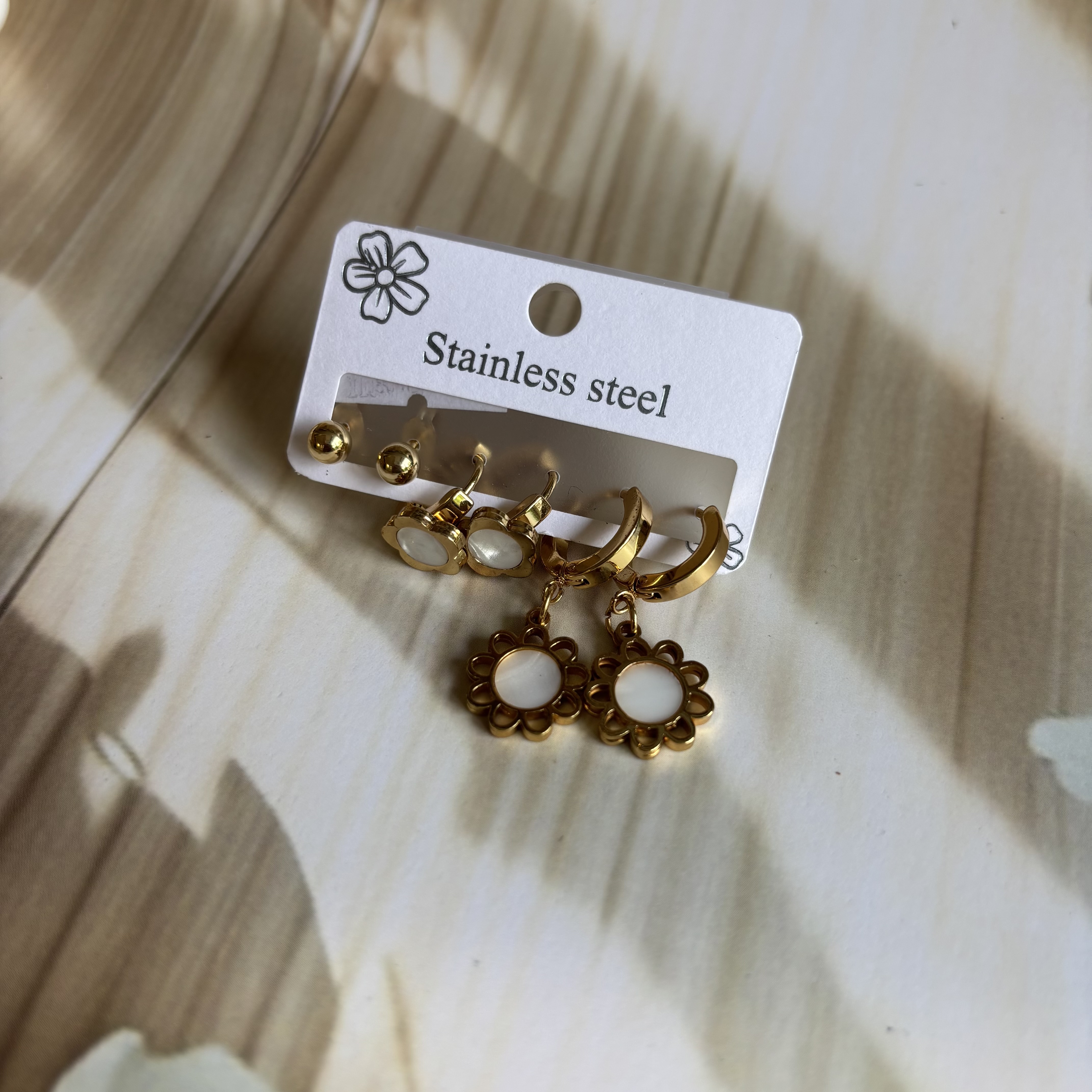 Set of three earrings- flower