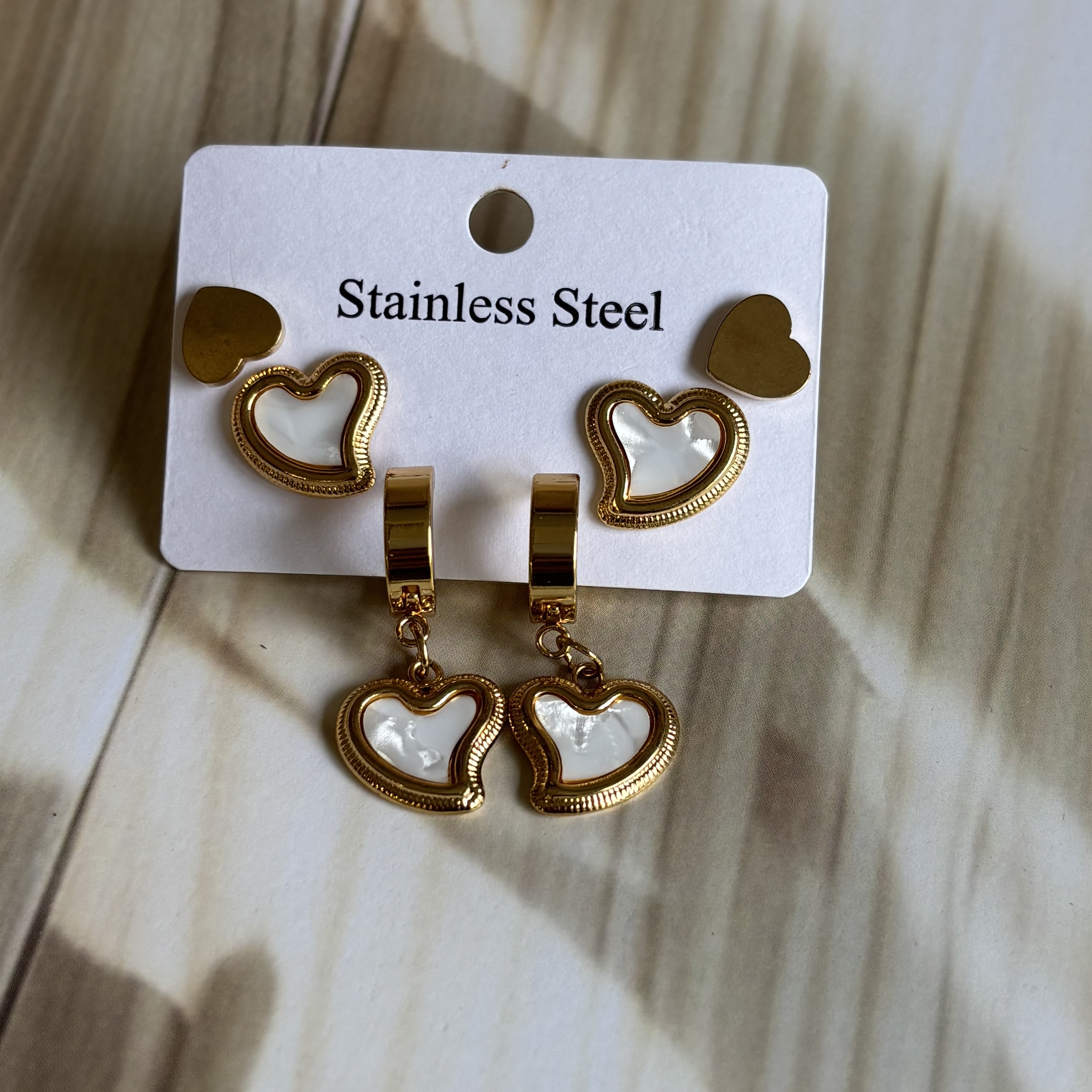 Set of three earrings-heart