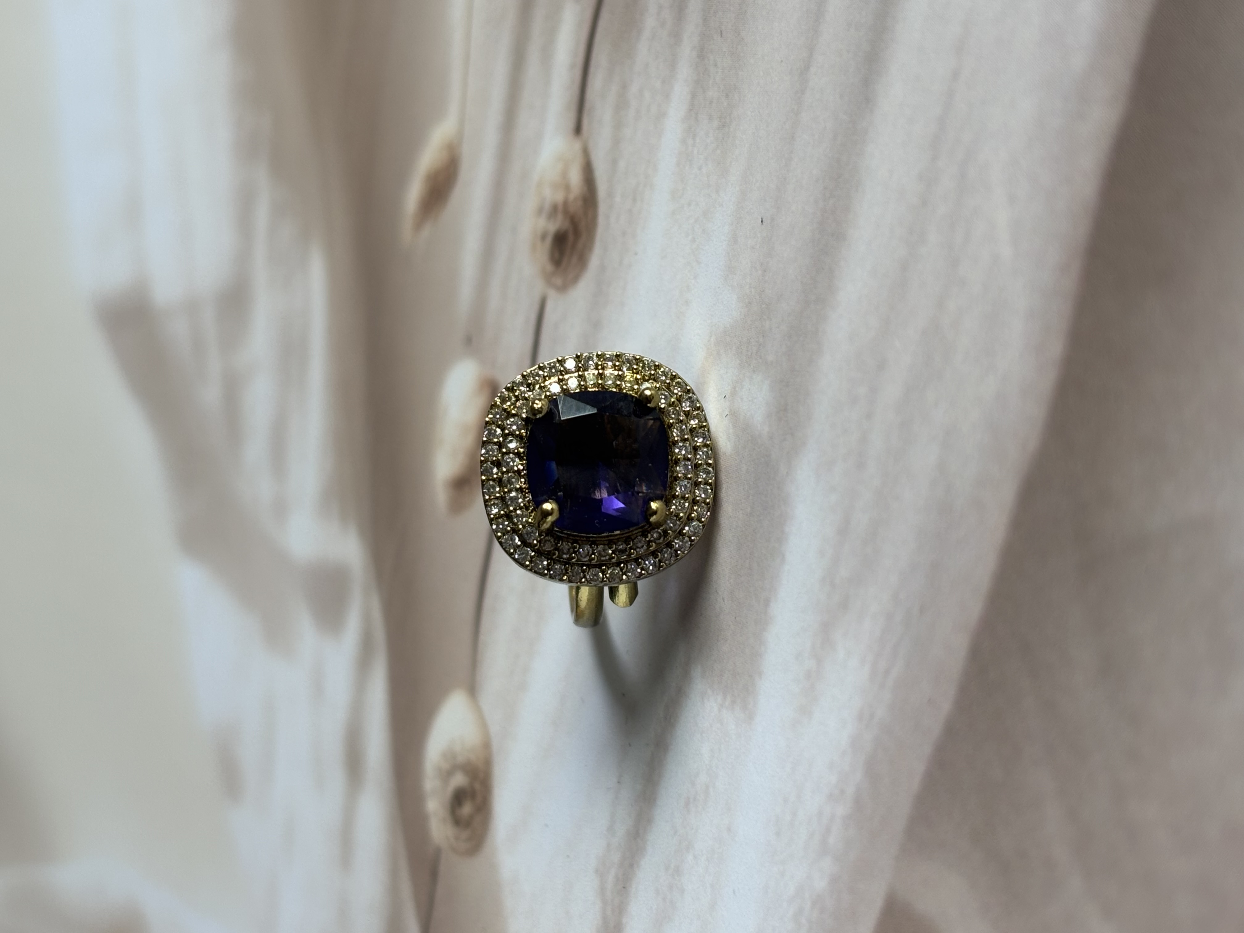 Blue zircon ring