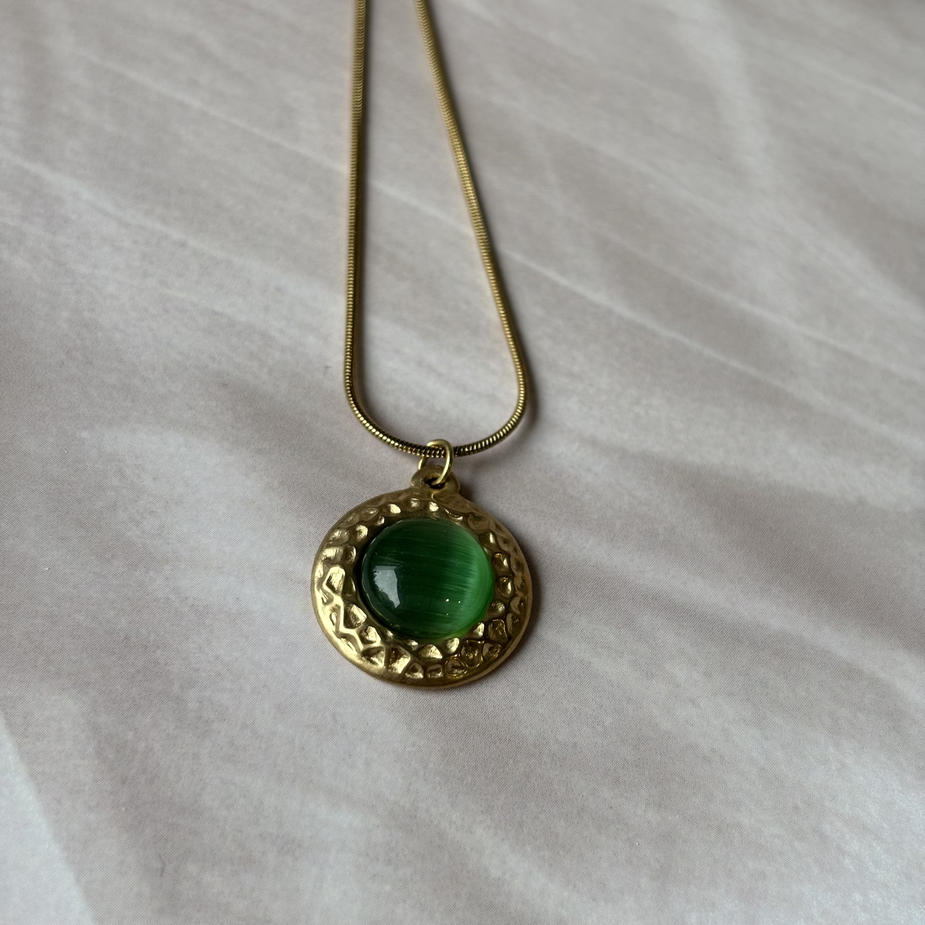 Green stone necklace