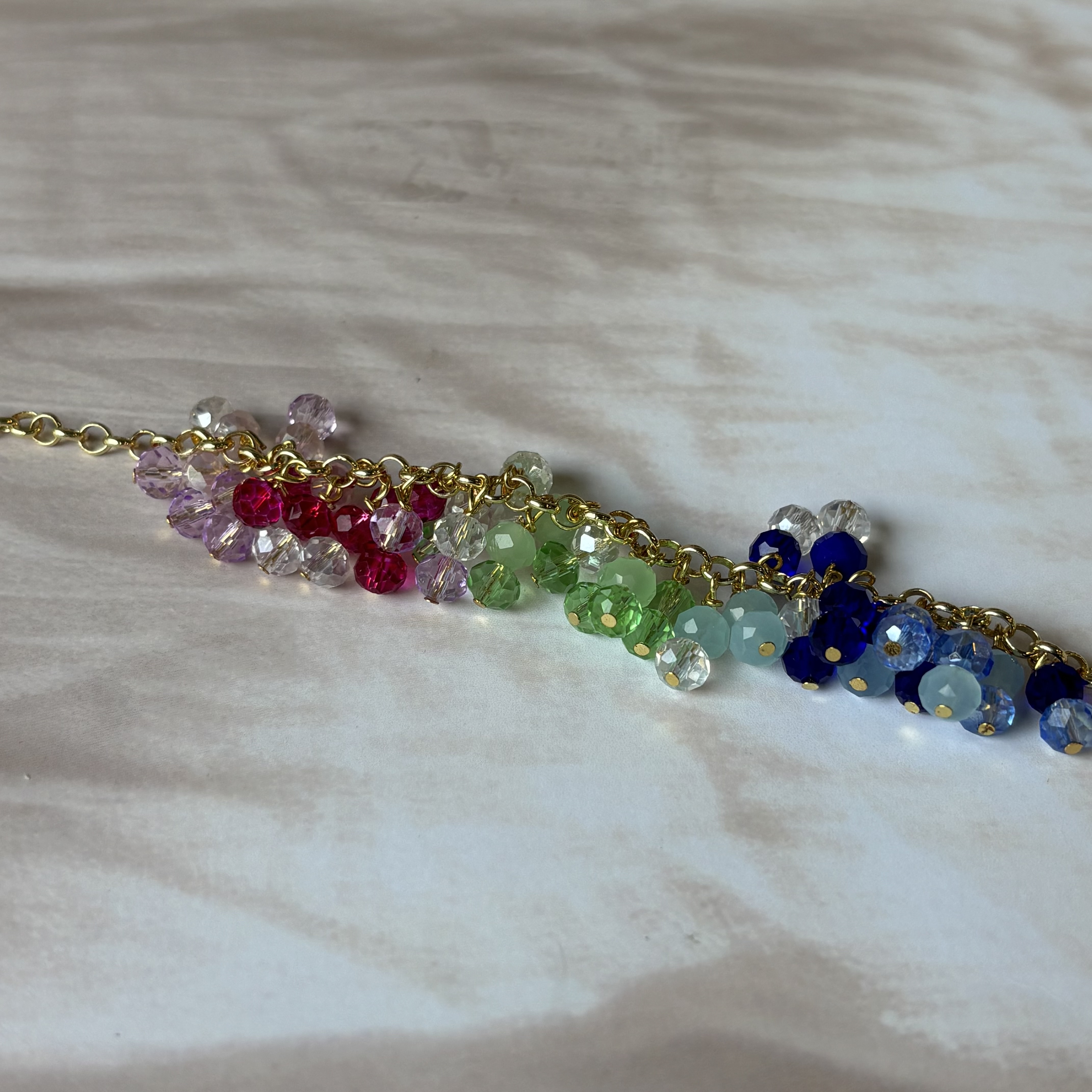 Colourful crystals bracelet