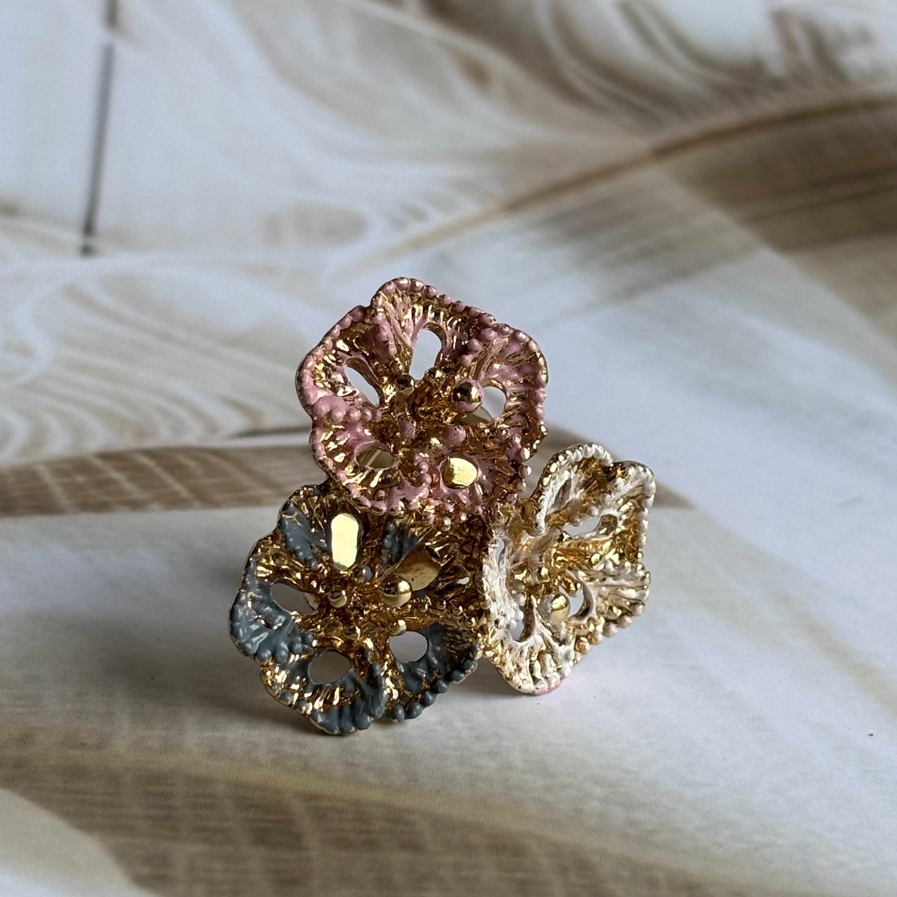 Chunky enamel ring